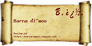 Barna Ámos névjegykártya
